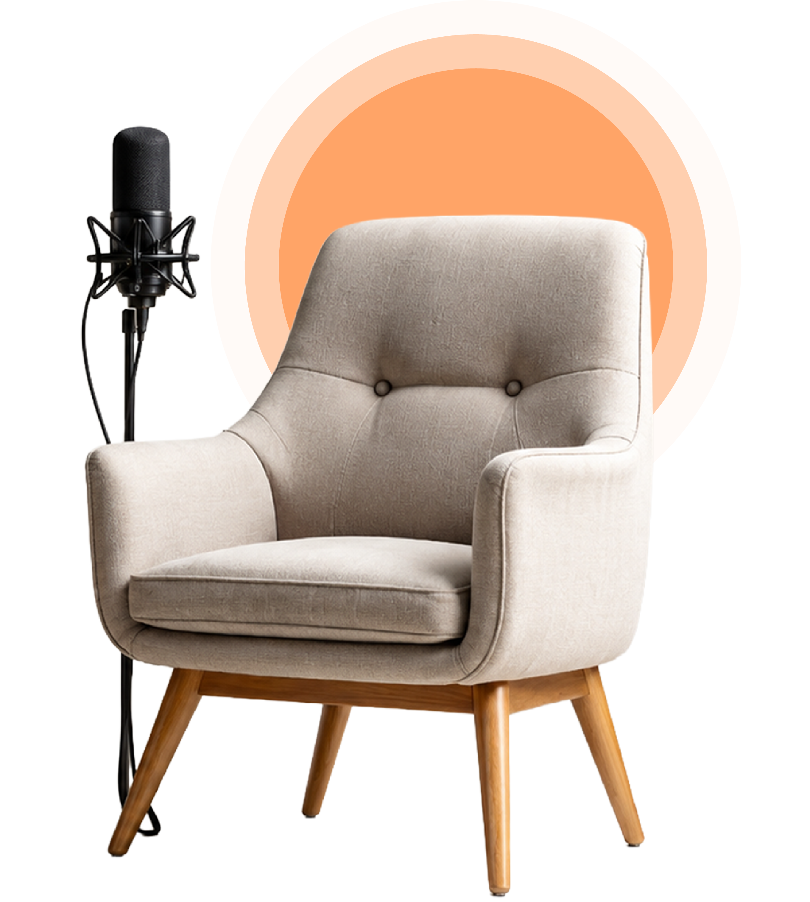 Premium podcast studio chair and microphone in Calicut