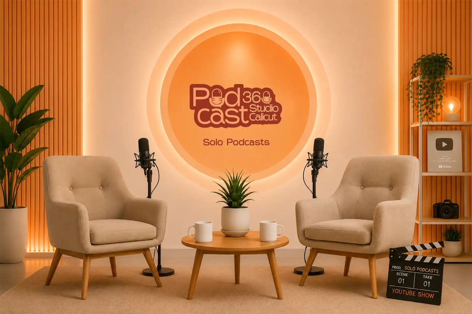Solo podcast recording setup